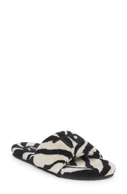 TOM FORD Harrison Zebra Stripe Slide Sandal in White/Black