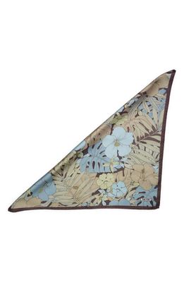 TOM FORD Hibiscus Print Silk Pocket Square in Combo Blue