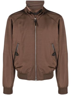 TOM FORD high-neck bomber jacket - Brown