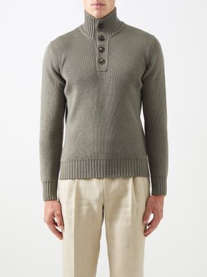 Tom Ford - High-neck Wool-blend Sweater - Mens - Green