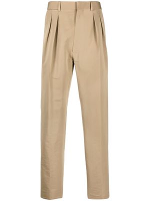 TOM FORD high-waist pleated chinos - Brown