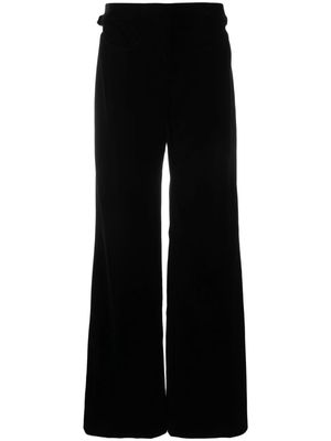 TOM FORD high-waist wide-leg velvet trousers - Black