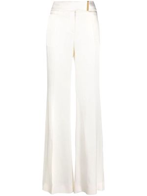 TOM FORD high-waisted satin wide-leg trousers - Neutrals