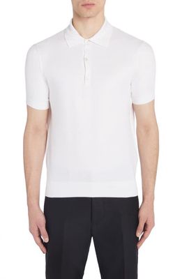 TOM FORD Honeycomb Knit Polo in White