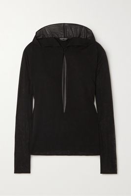 TOM FORD - Hooded Cutout Crepe Top - Black