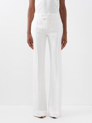 Tom Ford - Hopsack Bootcut Tailored Trousers - Womens - White
