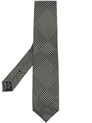TOM FORD houndstooth-pattern silk tie - Green