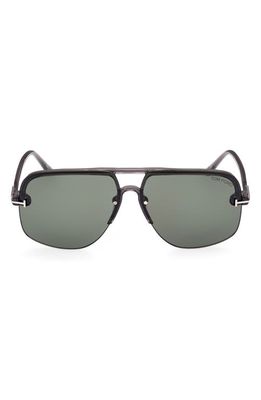 TOM FORD Hugo-02 63mm Oversize Navigator Sunglasses in Grey/Other /Green