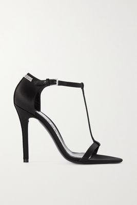 TOM FORD - Iconic T Crystal-embellished Satin Sandals - Black