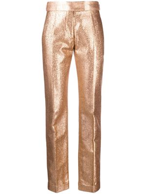 TOM FORD iridescent mid-rise tailored trousers - Pink
