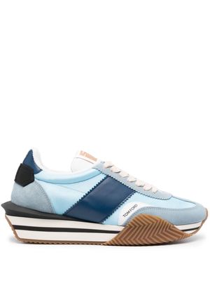 TOM FORD James suede-panelling sneakers - Blue