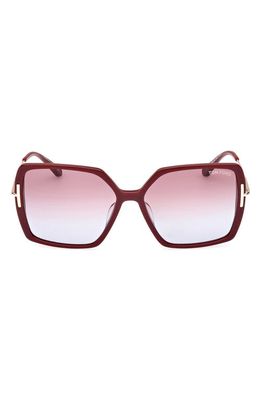 TOM FORD Joanna 59mm Gradient Polarized Butterfly Sunglasses in Shiny Bordeaux /Rose