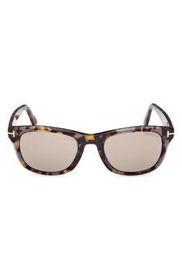 TOM FORD Kendel 54mm Square Sunglasses in Grey Havana /Roviex Mirror