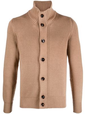 TOM FORD knitted high-neck cardigan - Brown