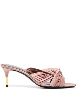 TOM FORD knot-detail 75mm pleated mules - Pink