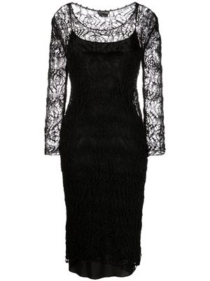 TOM FORD lace-patterned pencil dress - Black