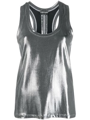 TOM FORD laminated tank top - Silver