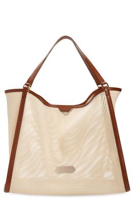 TOM FORD Large Mesh Tote in Champagne/Light Chestnut
