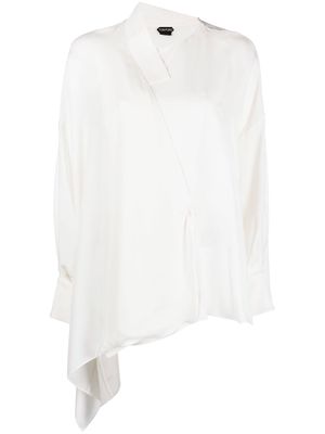 TOM FORD layered asymmetric silk shirt - Neutrals