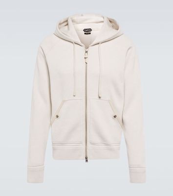 Tom Ford Leather-trimmed cashmere hoodie