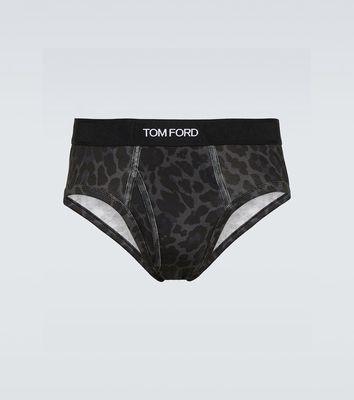 Tom Ford Leopard-print cotton jersey briefs