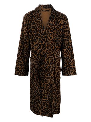 TOM FORD leopard-print cotton robe - Brown