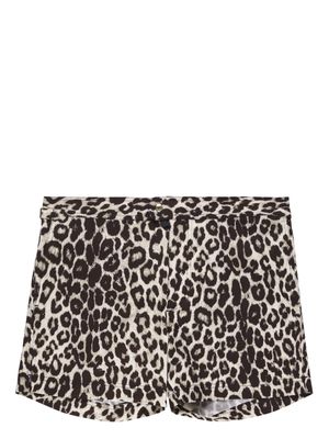 TOM FORD leopard-print swim shorts - Brown
