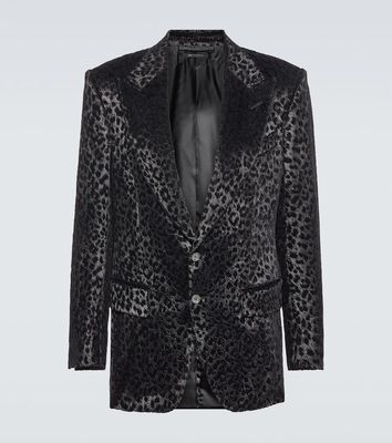 Tom Ford Leopard-print velvet blazer
