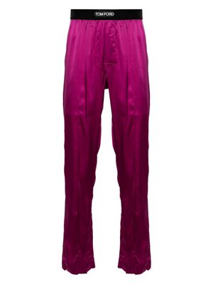 TOM FORD logo-appliqué pajama bottoms - Purple