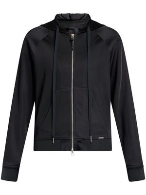 TOM FORD logo-appliqué zip-up hoodie - Black