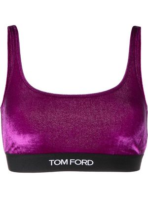 TOM FORD logo-band low-back bralette - Purple