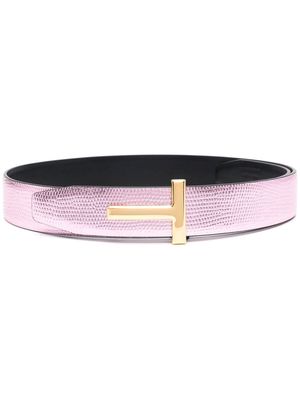TOM FORD logo-buckle leather belt - Pink
