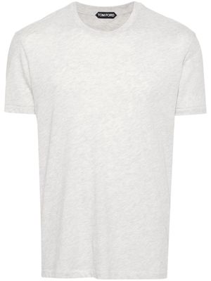 TOM FORD logo-embroidered mélange T-shirt - Grey