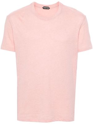 TOM FORD logo-embroidered mélange T-shirt - Pink