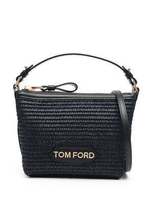 TOM FORD logo-lettering leather mini bag - Black
