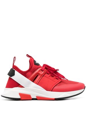 TOM FORD logo-patch lace-up sneakers - Red
