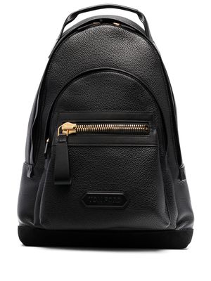 TOM FORD logo-patch leather backpack - Black
