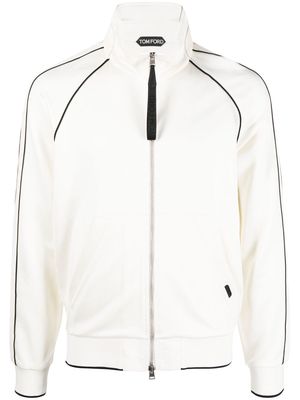 TOM FORD logo-patch zip-up jacket - AW004