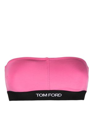 TOM FORD logo-print bandeau bra - Pink