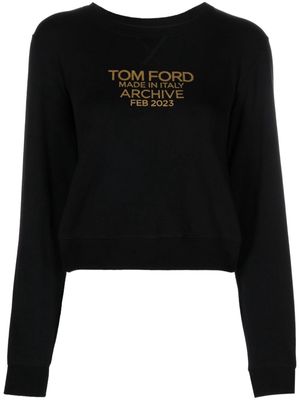 TOM FORD logo-print cotton sweatshirt - Black