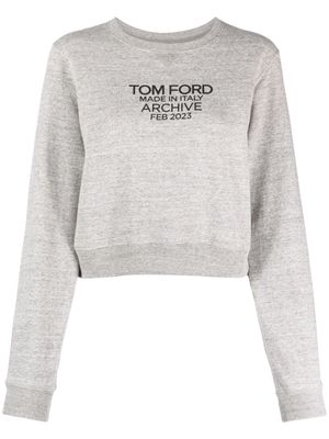 TOM FORD logo-print cotton sweatshirt - Grey