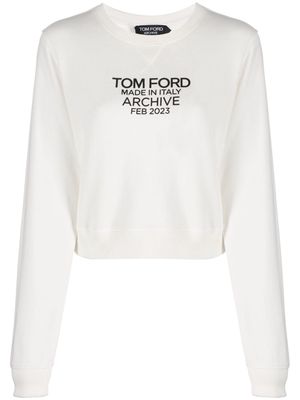 TOM FORD logo-print cotton sweatshirt - White