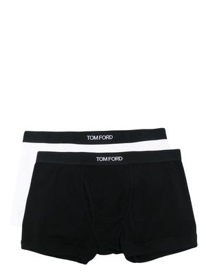 TOM FORD logo-tape detail boxers - Black