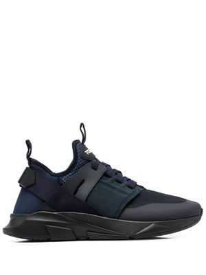 TOM FORD logo-tongue detail sneakers - Blue