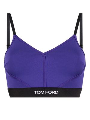 TOM FORD logo-trim stretch bralette - Purple