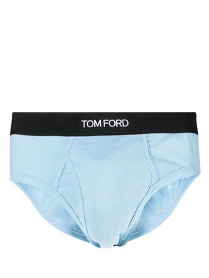 TOM FORD logo-waist boxer briefs - Blue