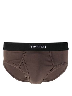 TOM FORD logo-waist boxer briefs - Brown