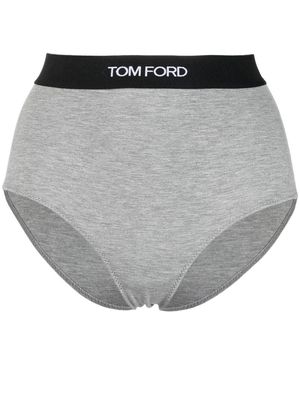 TOM FORD logo-waist briefs - Grey