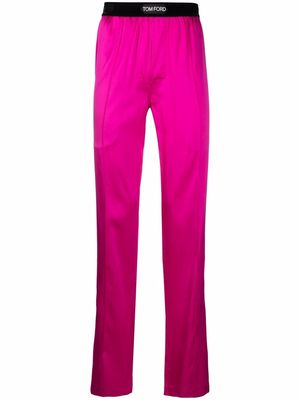 TOM FORD logo-waist slip-on trousers - Pink