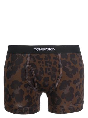 TOM FORD logo-waistband boxer briefs - Brown